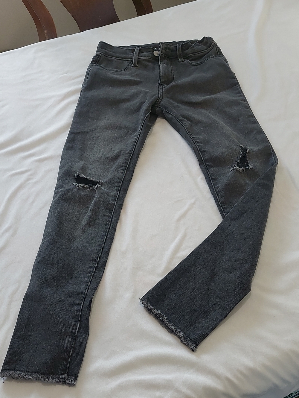 Old Navy Girls Size 12 Black Distressed Slim Jeans